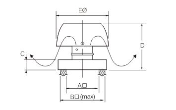 Dimension Drawing for Ezifit Thru Roof Relief Vent - Bushfire Code Compliant (BAL-40) 