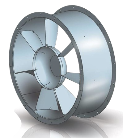 	Discharge guide vanes on axial fans